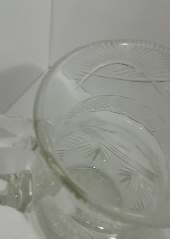 Beyaz İşlemeli Cam surahi - Görsel 3