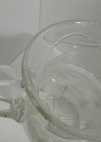 Beyaz İşlemeli Cam surahi - Görsel 4