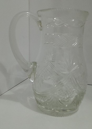 Beyaz İşlemeli Cam surahi - Görsel 5