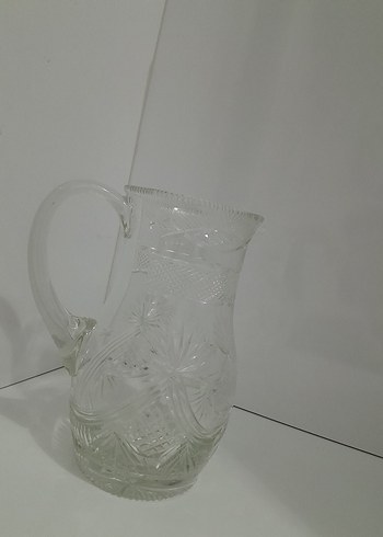 Beyaz İşlemeli Cam surahi - Görsel 8