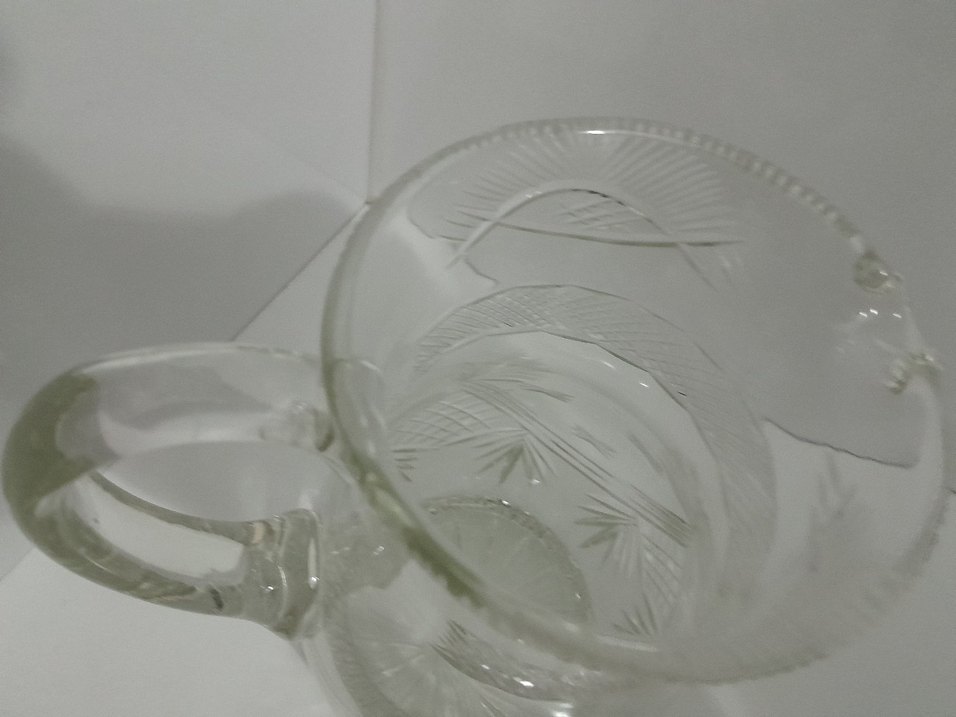 Beyaz İşlemeli Cam surahi - Görsel 3