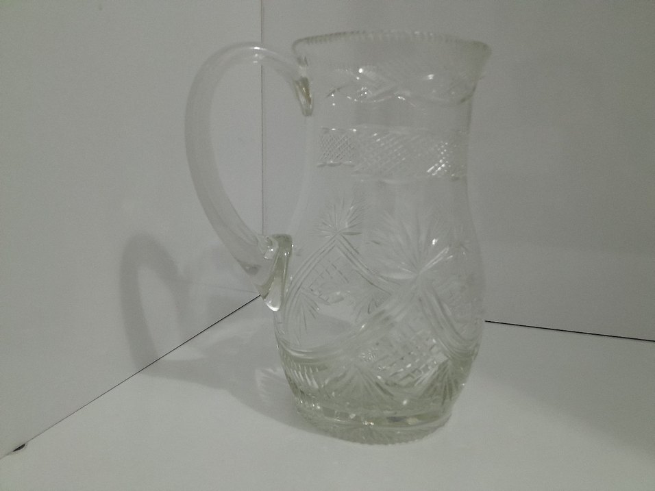 Beyaz İşlemeli Cam surahi - Görsel 5