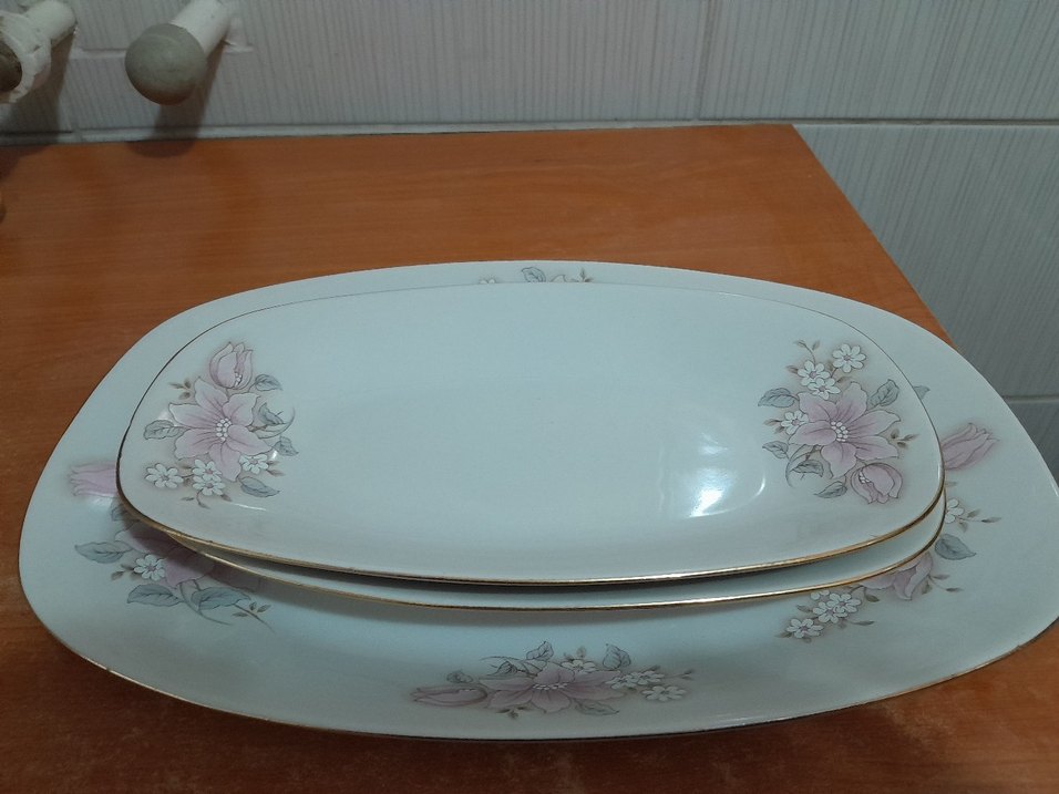 Pembe Pastel Çiçek Desenli Tabak - Görsel 4