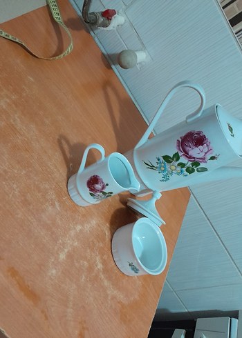 Pastel Renkli Beyaz Çiçekli Demlik - Görsel 10