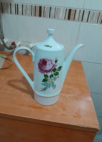 Pastel Renkli Beyaz Çiçekli Demlik - Görsel 2