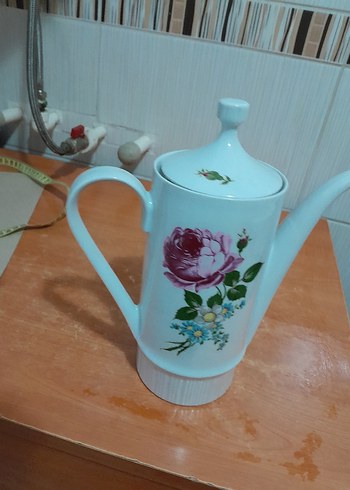 Pastel Renkli Beyaz Çiçekli Demlik - Görsel 3