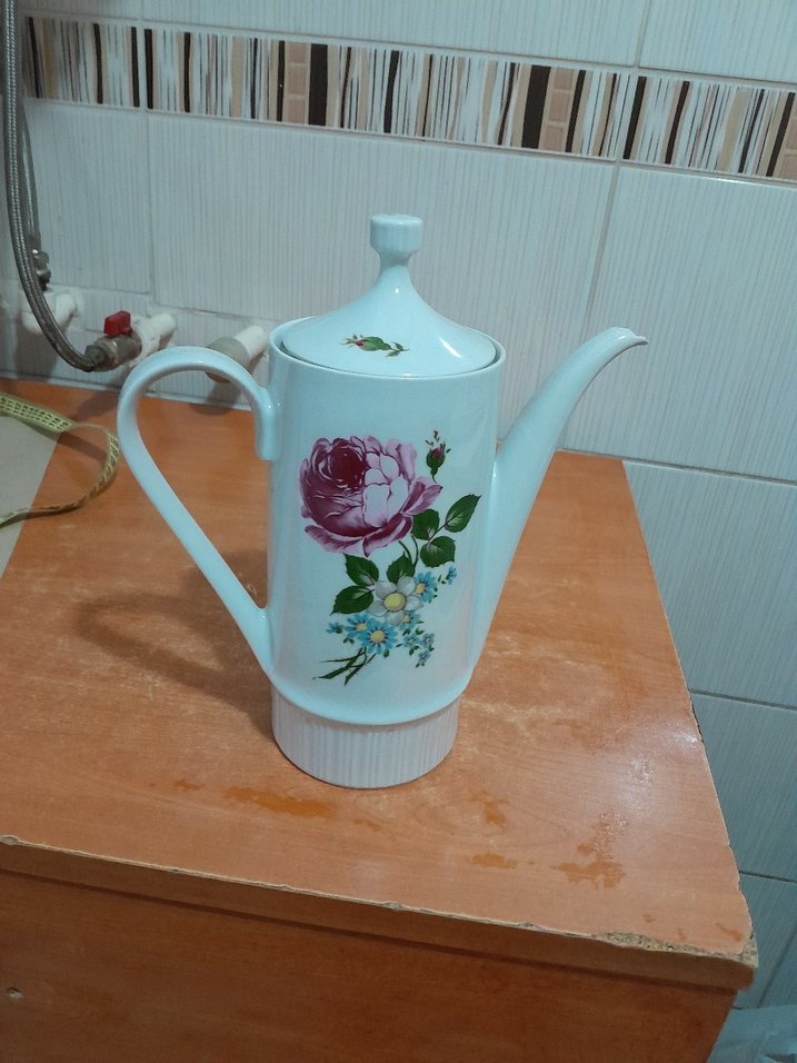 Pastel Renkli Beyaz Çiçekli Demlik - Görsel 2