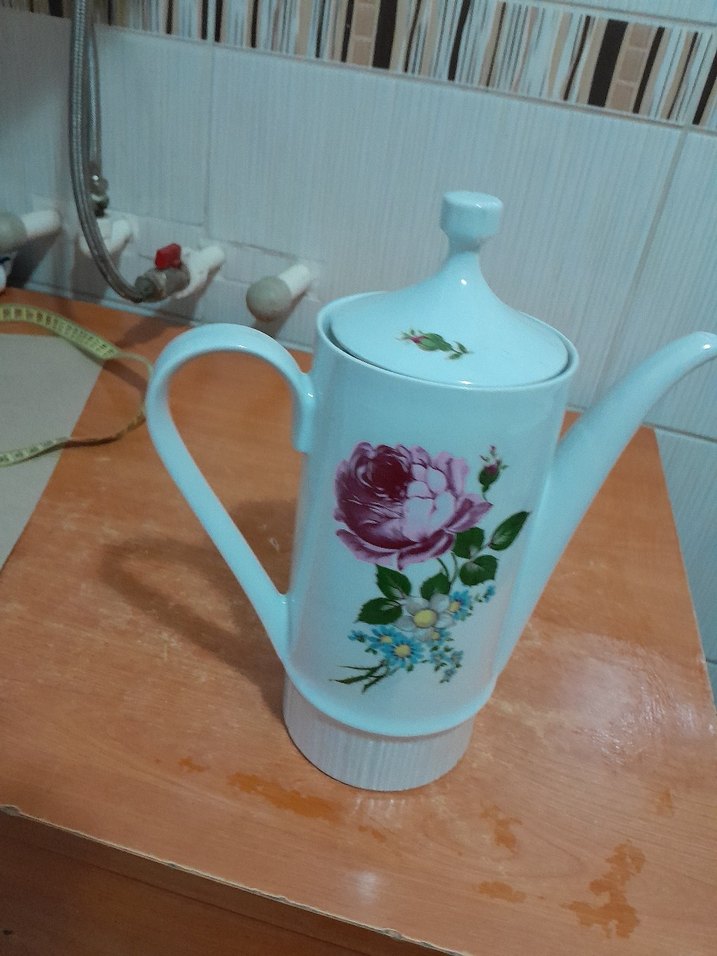 Pastel Renkli Beyaz Çiçekli Demlik - Görsel 3