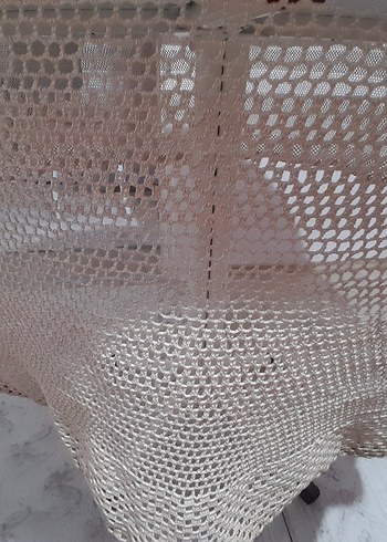 Yuvarlak Örgü Masa Örtüsü - Görsel 4