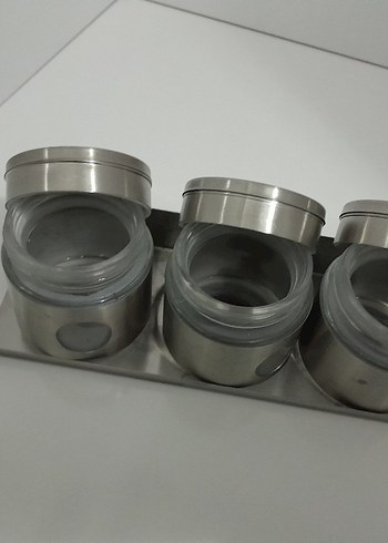 Gri Paslanmaz Çelik Baharatlık Seti - Görsel 9