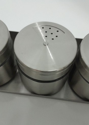 Gri Paslanmaz Çelik Baharatlık Seti - Görsel 7