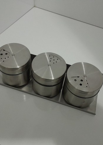 Gri Paslanmaz Çelik Baharatlık Seti - Görsel 6