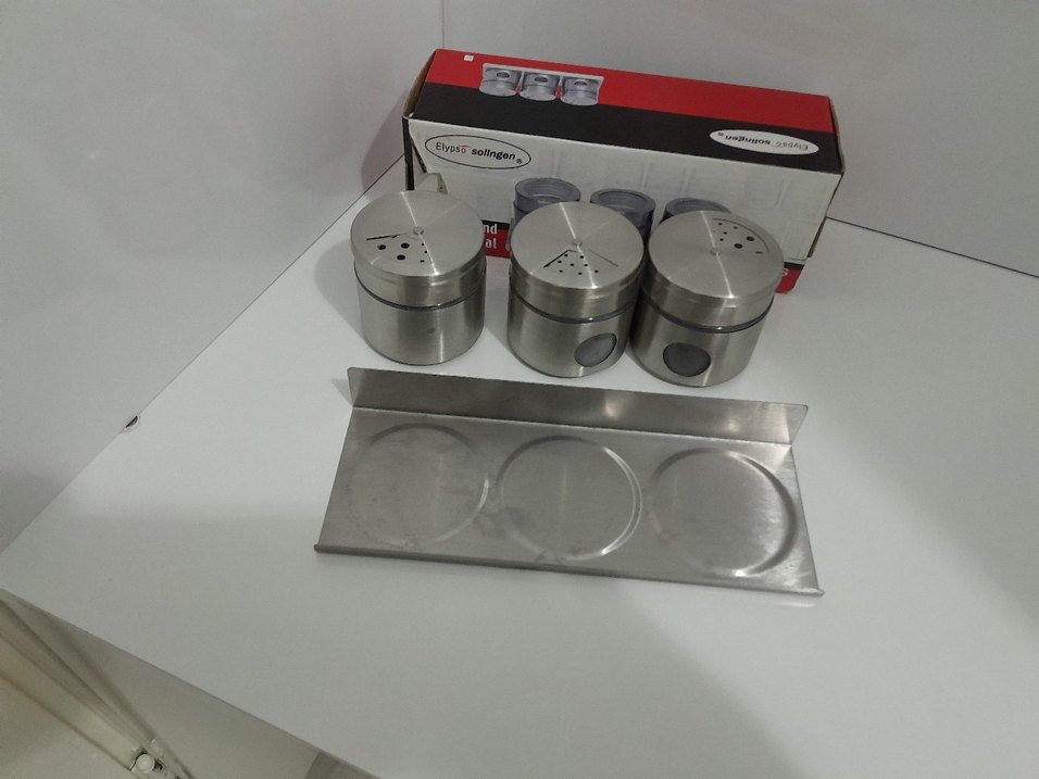 Gri Paslanmaz Çelik Baharatlık Seti - Görsel 3