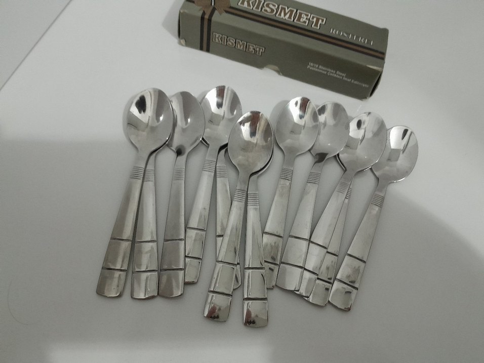 KISMET Gri Paslanmaz Çelik Kaşık Seti - Görsel 3