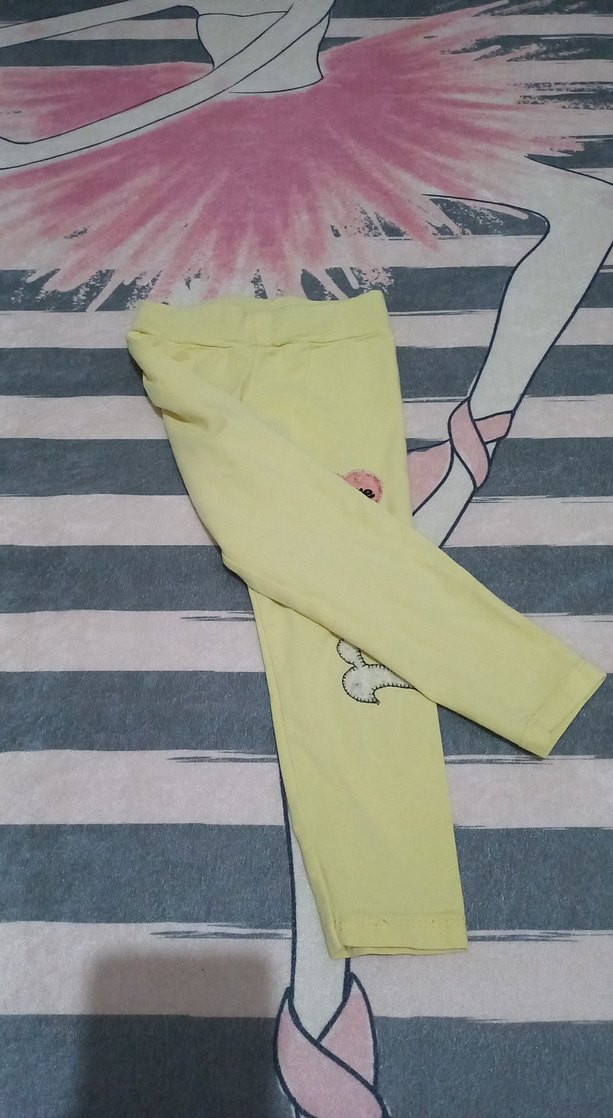 Kız Çocuk Sarı Baskılı Tayt - Görsel 2