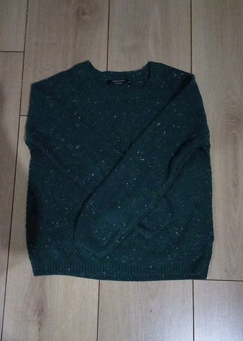 Gri Kadın Yün Örgü Uzun Kollu Kazak - Görsel 2