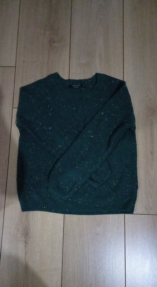 Gri Kadın Yün Örgü Uzun Kollu Kazak - Görsel 2