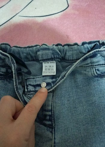 Kızlar için Mavi Batik Desenli Denim Pantolon - Görsel 2