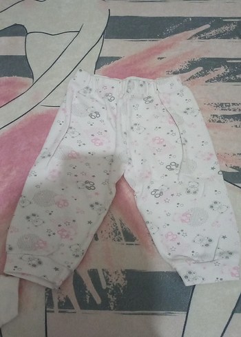 Kız Çocuk Beyaz Pamuklu Pantolon - Görsel 3