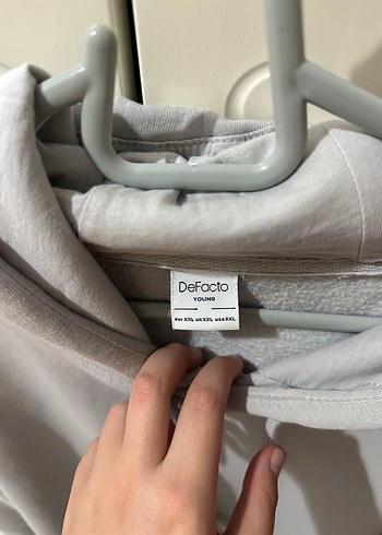 xxl Beden Gri Kapüşonlu Rahat Kesim Sweatshirt