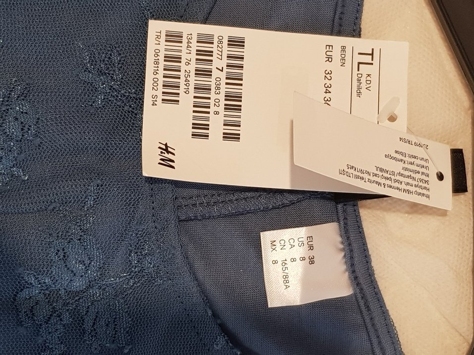 mavi Dantel Mini Elbise - Görsel 4