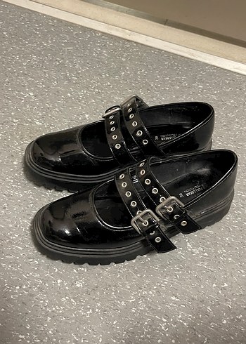 Tokalı Siyah Platform Topuklu Loafer