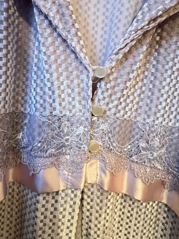 Nakışlı Uzun Kollu Bej Kadın Sabahlık - Görsel 2