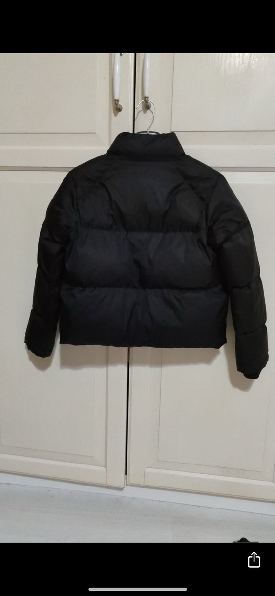 Düğmeli Siyah Kısa Kadın Kışlık Mont - Görsel 2