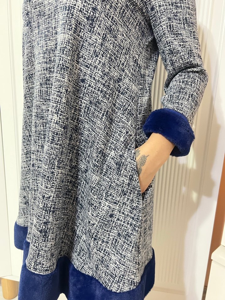 Gri Triko Midi Elbise - Görsel 3