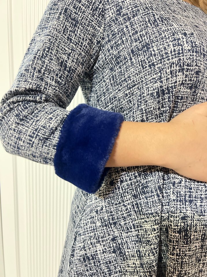 Gri Triko Midi Elbise - Görsel 4