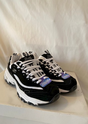 37 Beden beyaz Renk Skechers DLites Black 37 numara, sıfır etiketli