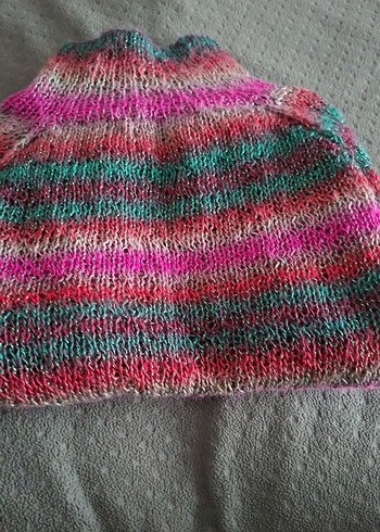 Parlak Çok Renkli Kız Çocuk Triko Panço - Görsel 3