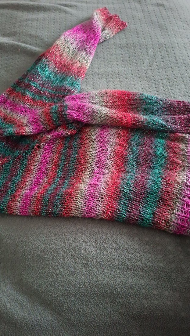 Parlak Çok Renkli Kız Çocuk Triko Panço - Görsel 2