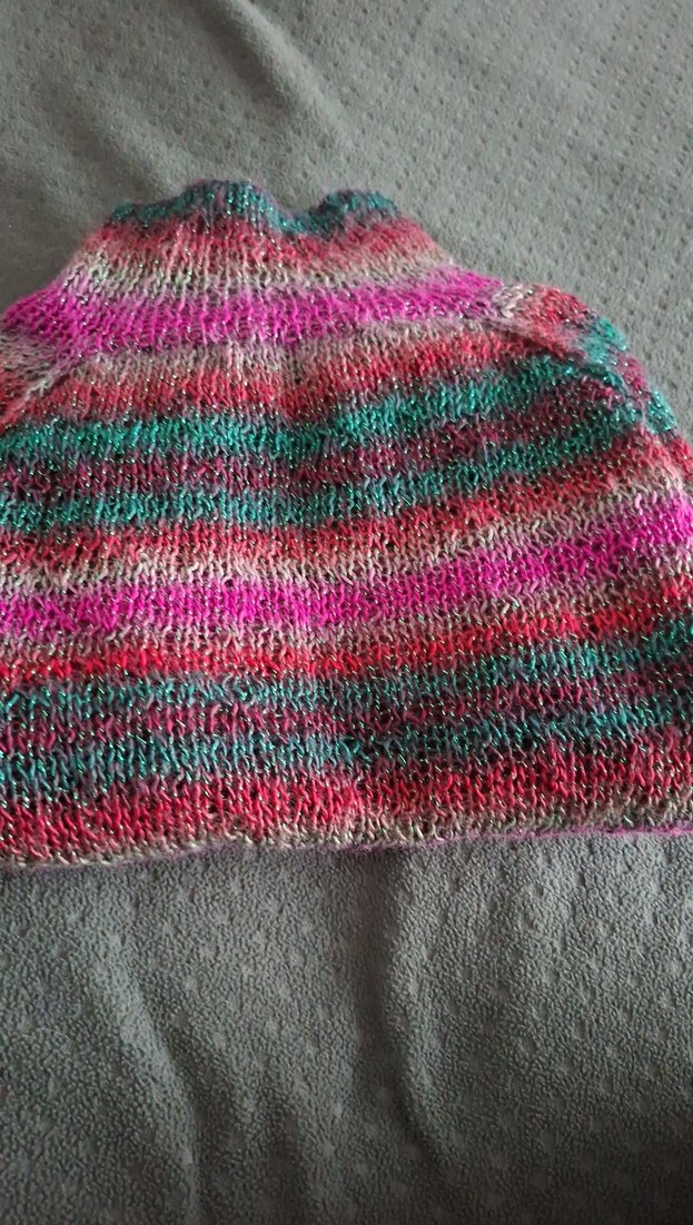 Parlak Çok Renkli Kız Çocuk Triko Panço - Görsel 3