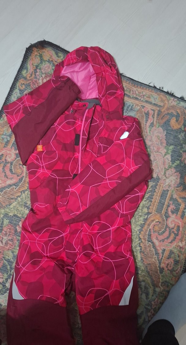 Kız Bebek Bordo Kayak Tulumu Fermuarlı - Görsel 2