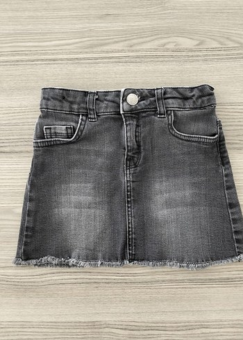 Koton Koyu Gri Kız Çocuk Denim Etek
