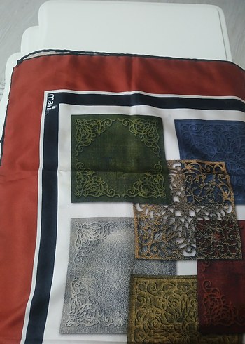 Bohem Çok Renkli Desenli eşarp - Görsel 3