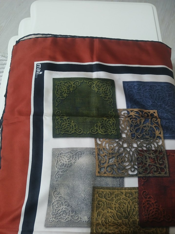 Bohem Çok Renkli Desenli eşarp - Görsel 3