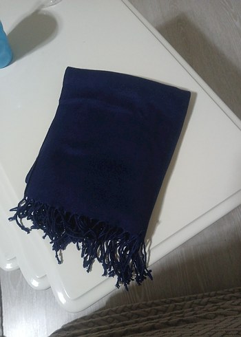 Lacivert Kadın Bohem Tarzı Drapeli Şal - Görsel 2