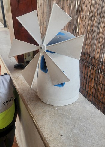 Beyaz Rüzgar Gülü Dekoratif Fan değirmen taş - Görsel 2