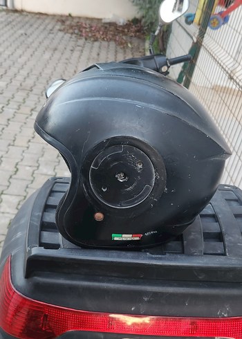 Siyah Parlak Biker Motosiklet Kaskı camsız - Görsel 4