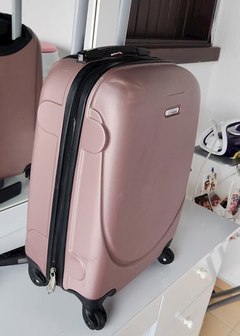 Pastel Pembe Fermuarlı Erkek Valizi - Görsel 2