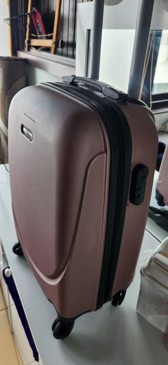 Pastel Pembe Fermuarlı Erkek Valizi - Görsel 3