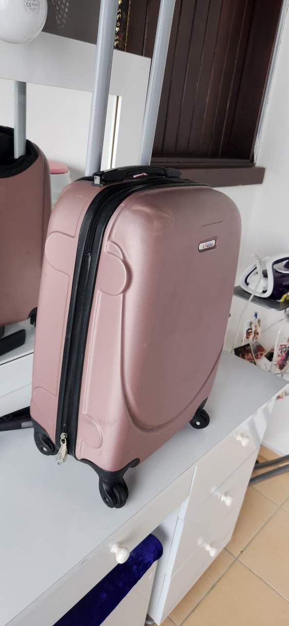 Pastel Pembe Fermuarlı Erkek Valizi - Görsel 2