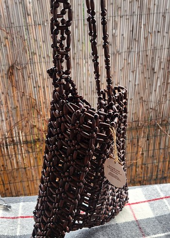 Fabrika marka,Zincir Detaylı Kadın Çanta ahşap sıfır ürün etiket - Görsel 5