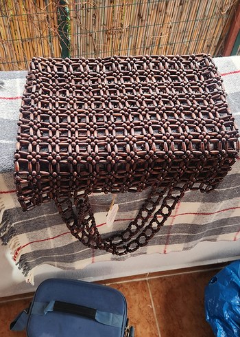 Fabrika marka,Zincir Detaylı Kadın Çanta ahşap sıfır ürün etiket - Görsel 6