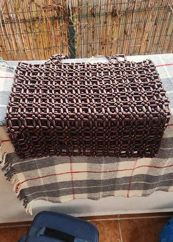 Fabrika marka,Zincir Detaylı Kadın Çanta ahşap sıfır ürün etiket - Görsel 4