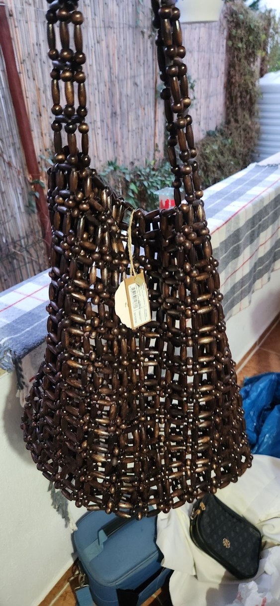 Fabrika marka,Zincir Detaylı Kadın Çanta ahşap sıfır ürün etiket - Görsel 3