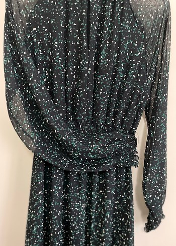 Uzun kollu şifon elbise - Görsel 3