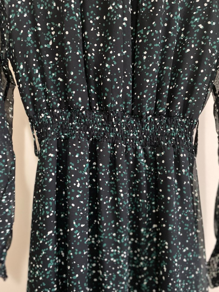 Uzun kollu şifon elbise - Görsel 5